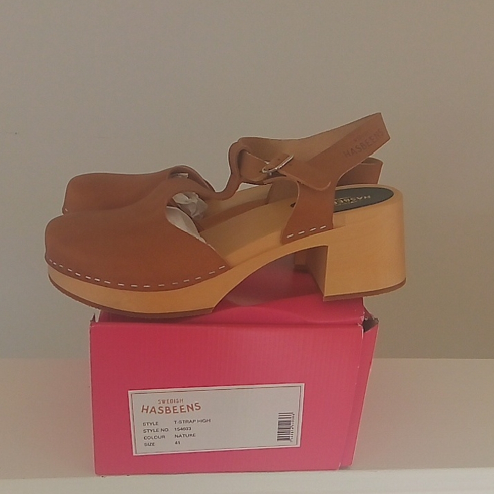 Swedish Hasbeens Nature Leather Mules